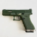 Страйкбольный пистолет WE GLOCK-17 G-Force зеленый, хромированный ствол WE-G001WET-12